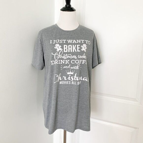 Grey Christmas Slogan Tshirt - Picture 1 of 4